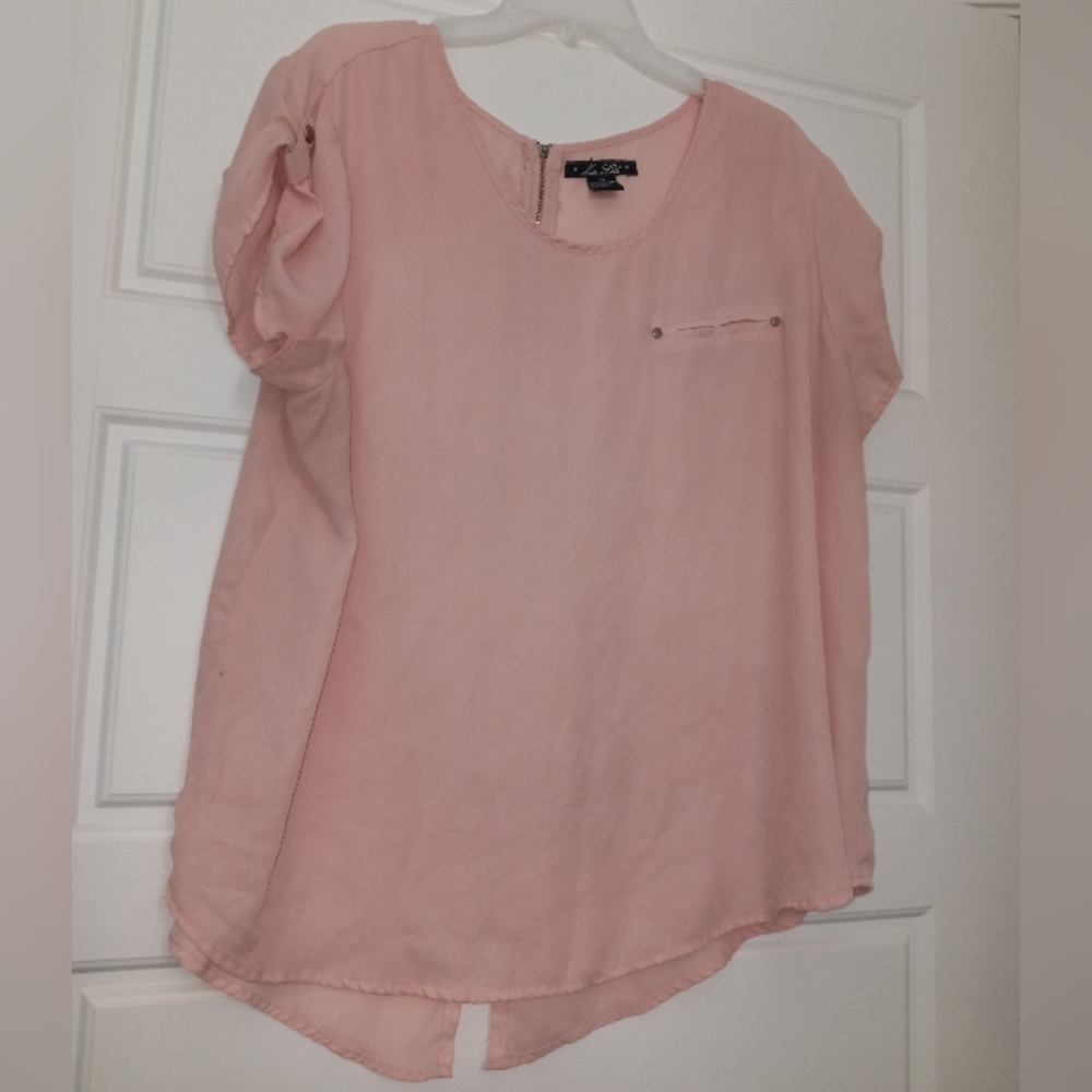 Miss Lili pastel pink blouse plus size 2X